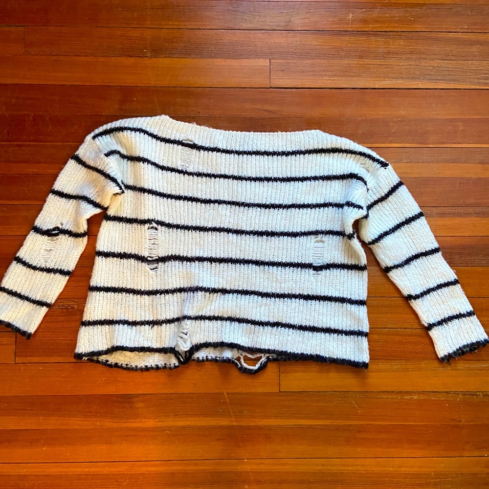 Oversized distressed sweater